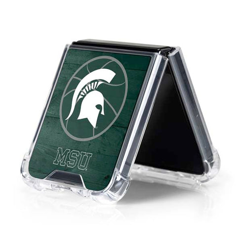 Michigan State University Basketball Courtside Galaxy Z Flip5 5G Clear Case