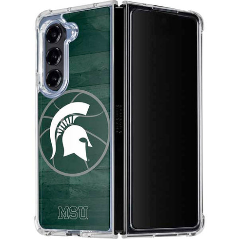 Michigan State University Basketball Courtside Galaxy Z Fold5 5G Clear Case