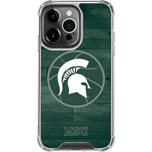 Michigan State University Basketball Courtside iPhone 13 Pro Clear Case