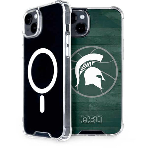 Michigan State University Basketball Courtside iPhone 15 Plus MagSafe Case