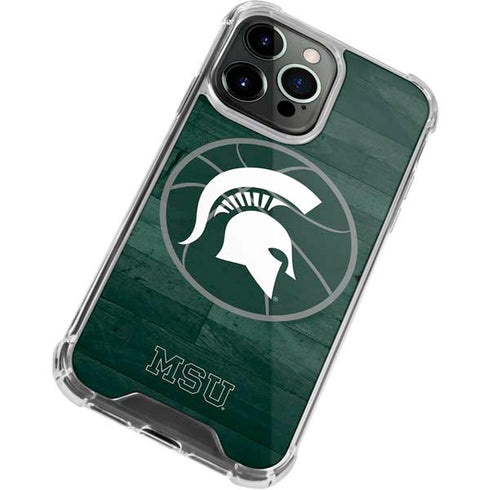 Michigan State University Basketball Courtside iPhone 14 Pro Clear Case