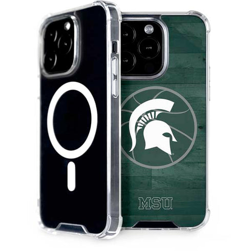 Michigan State University Basketball Courtside iPhone 14 Pro MagSafe Case