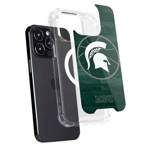 Michigan State University Basketball Courtside iPhone 14 Pro MagSafe Case