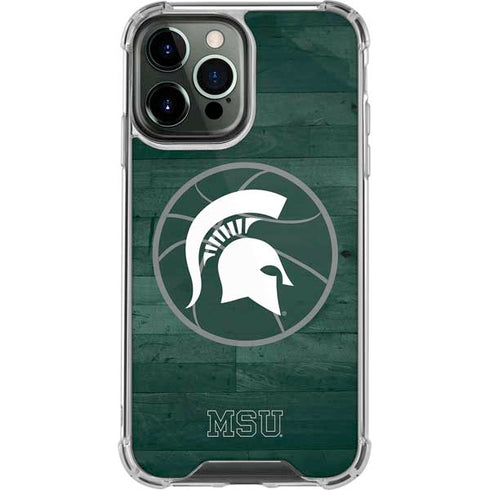 Michigan State University Basketball Courtside iPhone 14 Pro Max Clear Case