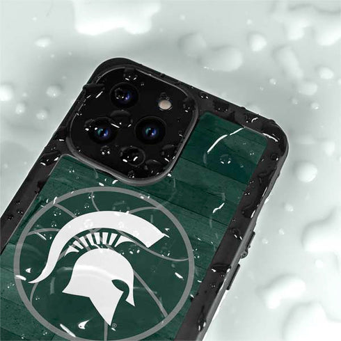 Michigan State University Basketball Courtside iPhone 14 Pro Max Waterproof Case