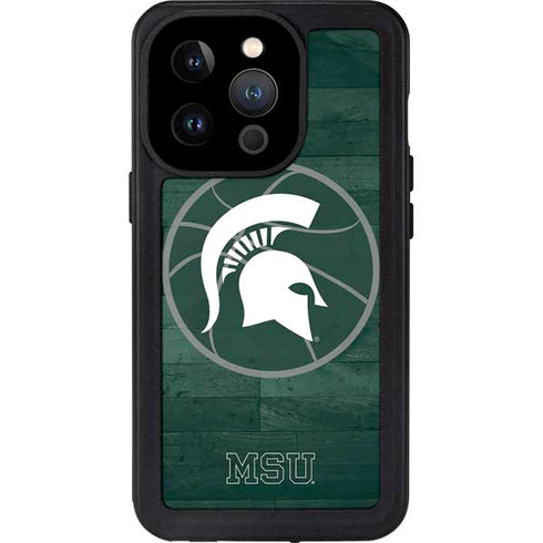 Michigan State University Basketball Courtside iPhone 14 Pro Waterproof Case