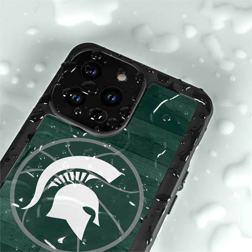 Michigan State University Basketball Courtside iPhone 14 Pro Waterproof Case