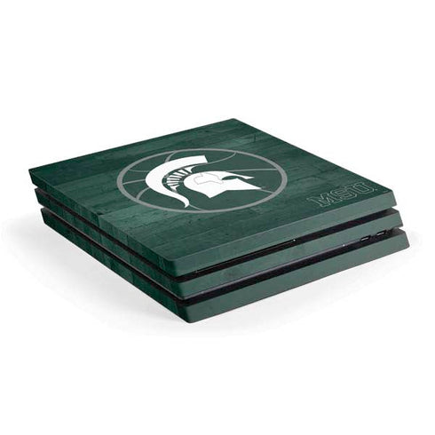 Michigan State University Basketball Courtside PS4 Pro Console Skin