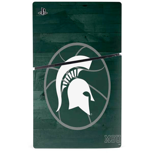 Michigan State University Basketball Courtside PS5 Slim Disk Console Skin