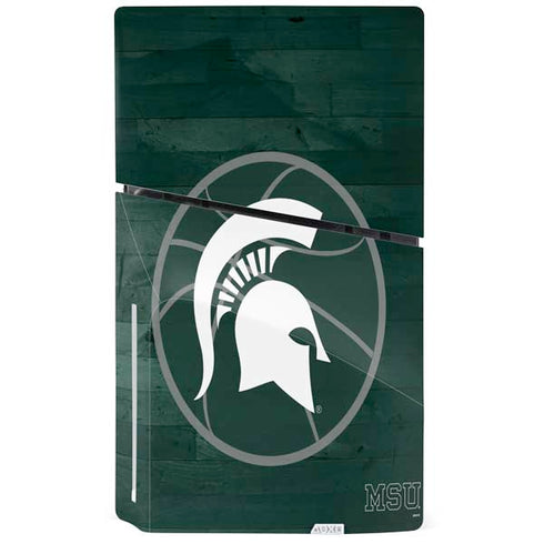 Michigan State University Basketball Courtside PS5 Slim Disk Console Skin