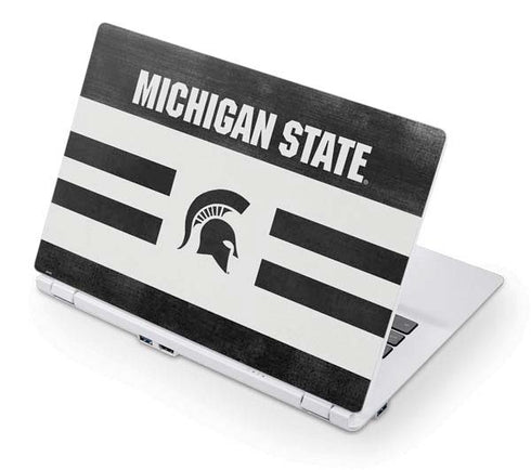 Michigan State University Black and White Stripes Acer Chromebook Skin