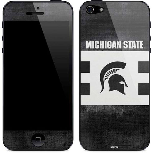 Michigan State University Black and White Stripes iPhone 5/5s/5SE Skin