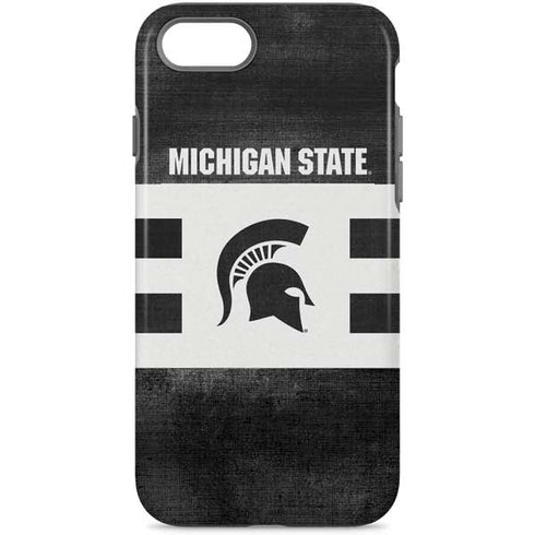 Michigan State University Black and White Stripes iPhone 7 Pro Case