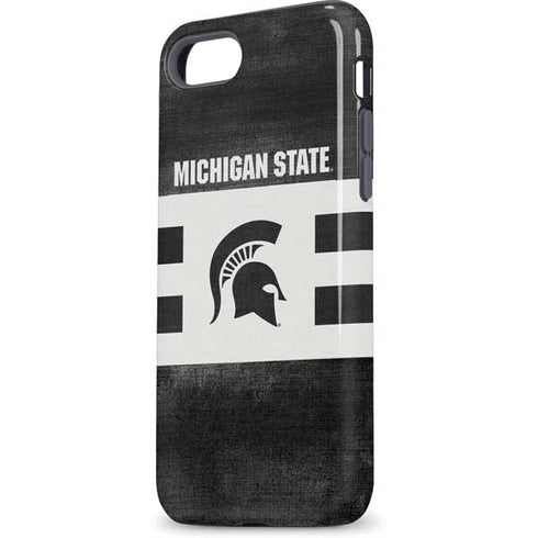 Michigan State University Black and White Stripes iPhone 7 Pro Case