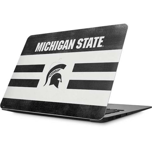 Michigan State University Black and White Stripes Apple MacBook Skin