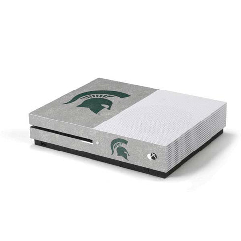 Michigan State University Grey Spartans Logo Xbox One S Console Skin