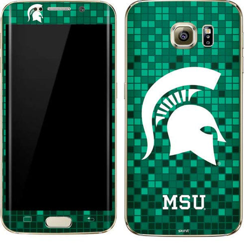 Michigan State University Spartans Digital Pixels Galaxy S7 Edge Skin