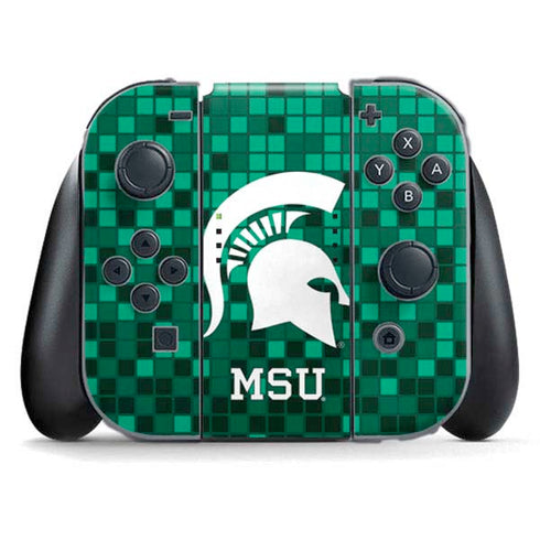Michigan State University Spartans Digital Pixels Nintendo Switch (2017-2021) Joy-Con Controller Skin
