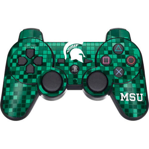 Michigan State University Spartans Digital Pixels PS3 Dual Shock wireless controller Skin