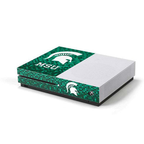 Michigan State University Spartans Digital Pixels Xbox One S Console Skin