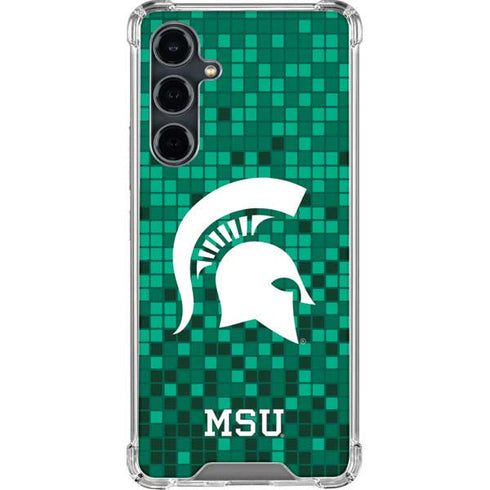 Michigan State University Spartans Digital Pixels Galaxy S23 FE Clear Case