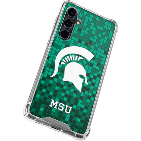 Michigan State University Spartans Digital Pixels Galaxy S23 FE Clear Case
