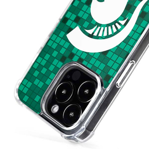 Michigan State University Spartans Digital Pixels iPhone 15 Pro MagSafe Case