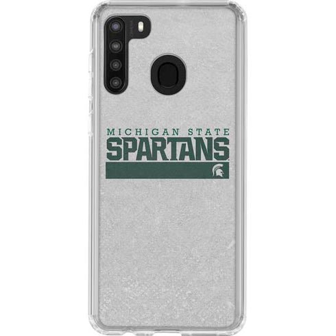 Michigan State University Spartans Marquee Galaxy A21 Clear Case