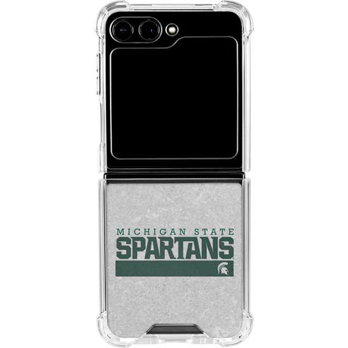 Michigan State University Spartans Marquee Galaxy Z Flip5 5G Clear Case