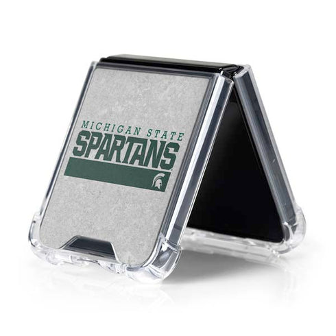Michigan State University Spartans Marquee Galaxy Z Flip5 5G Clear Case