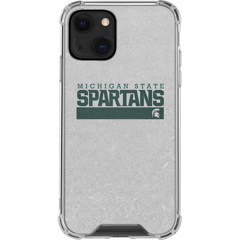 Michigan State University Spartans Marquee iPhone 14 Plus Clear Case