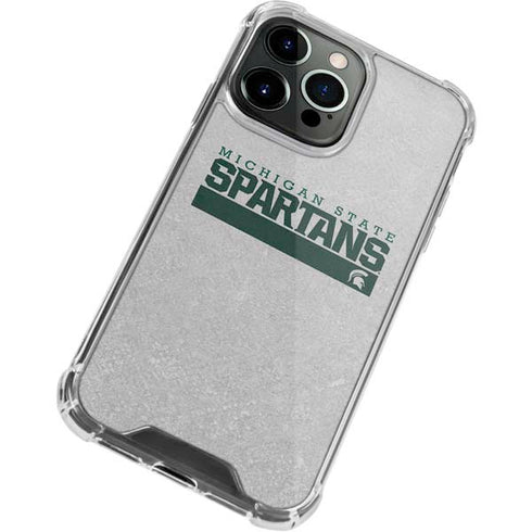 Michigan State University Spartans Marquee iPhone 14 Pro Clear Case