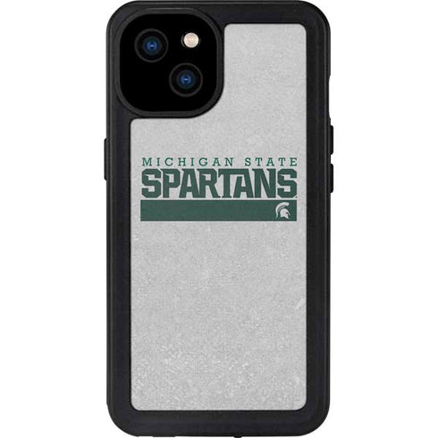 Michigan State University Spartans Marquee iPhone 15 Plus Waterproof Case