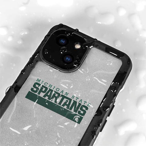 Michigan State University Spartans Marquee iPhone 15 Plus Waterproof Case
