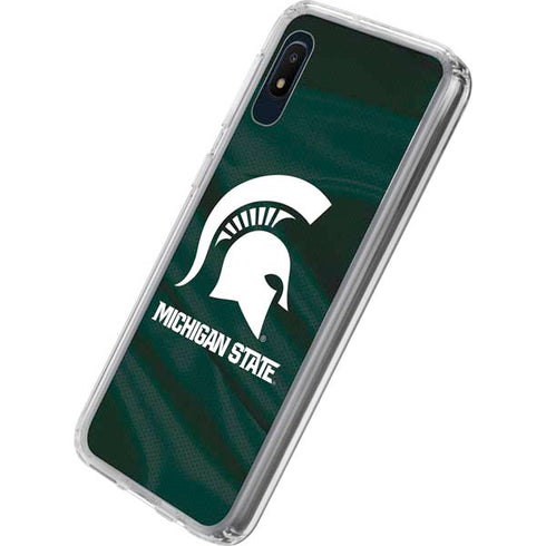 Michigan State University Away Grey Jersey Galaxy A10e Clear Case