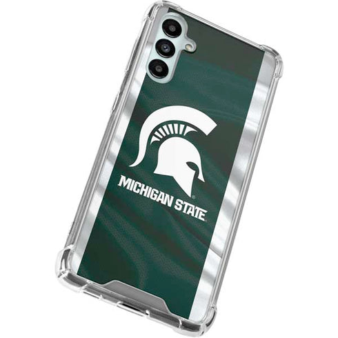 Michigan State University Away Grey Jersey Galaxy A14 5G Clear Case