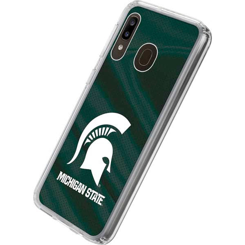 Michigan State University Away Grey Jersey Galaxy A20 Clear Case