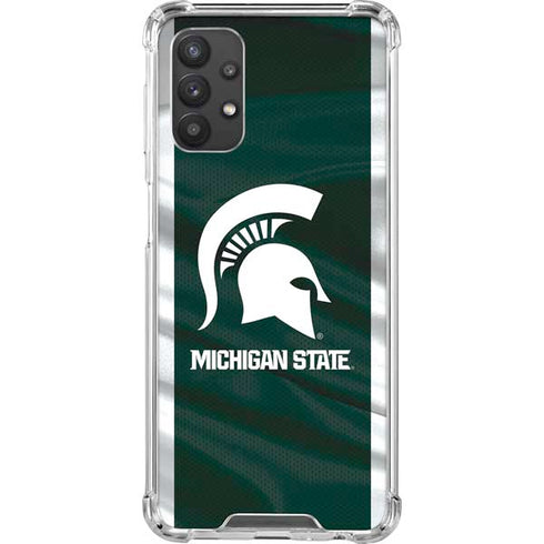 Michigan State University Away Grey Jersey Galaxy A32 5G Clear Case