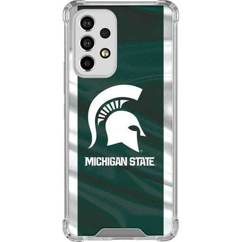 Michigan State University Away Grey Jersey Galaxy A53 5G Clear Case
