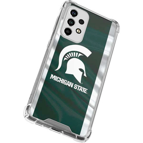 Michigan State University Away Grey Jersey Galaxy A53 5G Clear Case