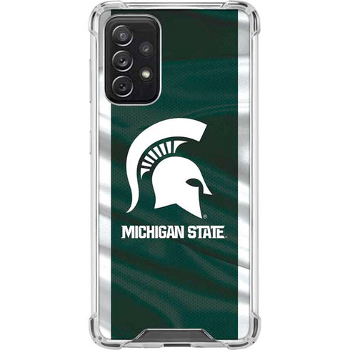 Michigan State University Away Grey Jersey Galaxy A72 5G Clear Case