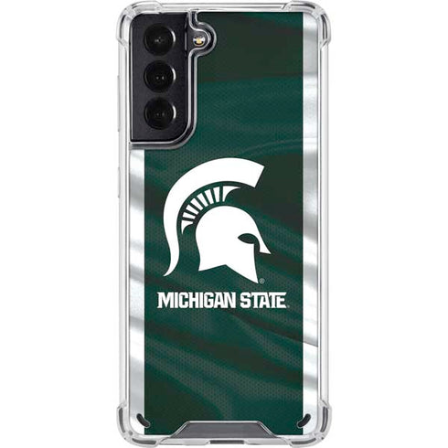 Michigan State University Away Grey Jersey Galaxy S21 5G Clear Case