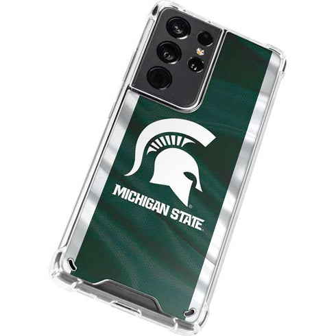 Michigan State University Away Grey Jersey Galaxy S21 Ultra 5G Clear Case