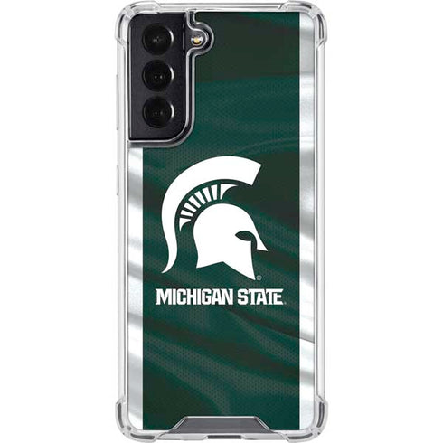 Michigan State University Away Grey Jersey Galaxy S22 Clear Case