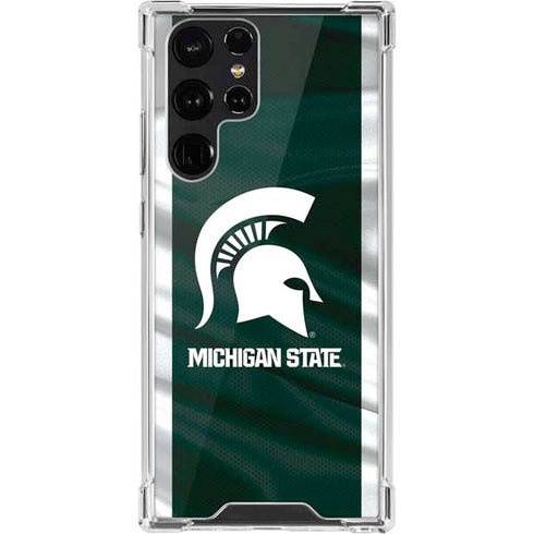 Michigan State University Away Grey Jersey Galaxy S22 Ultra Clear Case