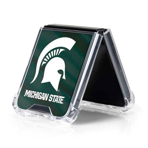Michigan State University Away Grey Jersey Galaxy Z Flip5 5G Clear Case