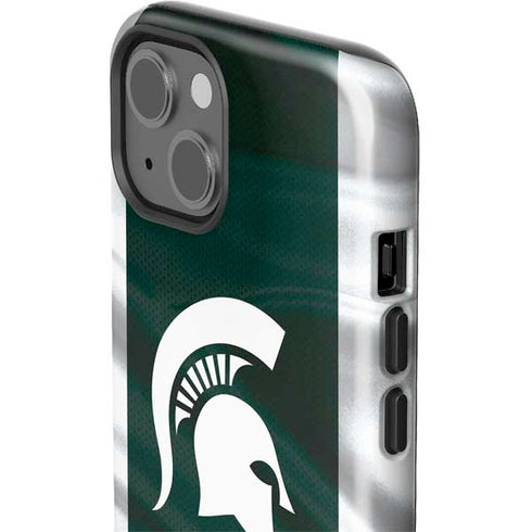 Michigan State University Away Grey Jersey iPhone 15 Plus Impact Case