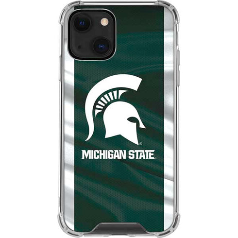 Michigan State University Away Grey Jersey iPhone 14 Plus Clear Case