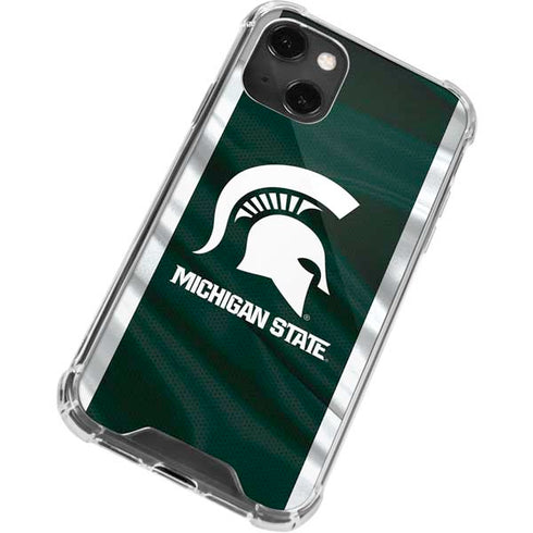 Michigan State University Away Grey Jersey iPhone 14 Plus Clear Case
