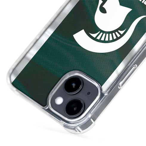 Michigan State University Away Grey Jersey iPhone 15 Plus MagSafe Case
